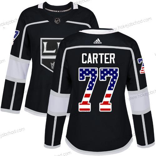 Adidas Žena Los Angeles Kings #77 Jeff Carter Černá Domácí Autentické USA Flag Sešitý NHL Dres