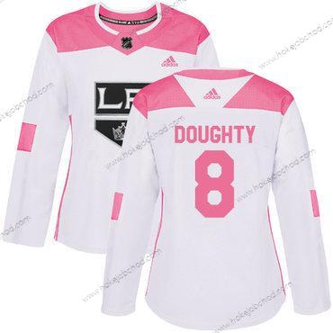 Adidas Žena Los Angeles Kings #8 Drew Doughty Bílý Růžový Autentické Sešitý NHL Dres