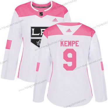 Adidas Žena Los Angeles Kings #9 Adrian Kempe Bílý Růžový Autentické Sešitý NHL Dres