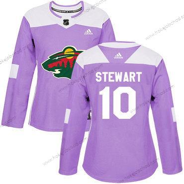 Adidas Žena Minnesota Wild #10 Chris Stewart Nachový Autentické Bojuje proti rakovině Sešitý NHL Dres