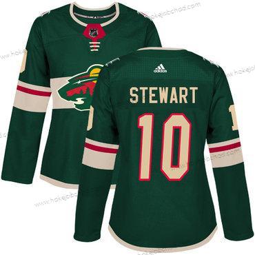 Adidas Žena Minnesota Wild #10 Chris Stewart Zelená Domácí Autentické Sešitý NHL Dres