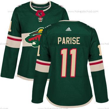 Adidas Žena Minnesota Wild #11 Zach Parise Zelená Domácí Autentické Sešitý NHL Dres