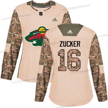 Adidas Žena Minnesota Wild #16 Jason Zucker Camo Autentické 2017 Veterans Day Sešitý NHL Dres