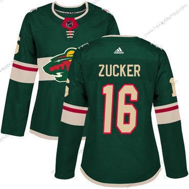 Adidas Žena Minnesota Wild #16 Jason Zucker Zelená Domácí Autentické Sešitý NHL Dres