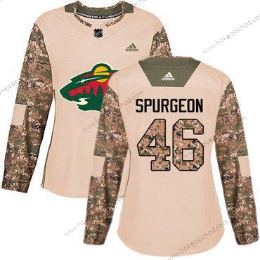 Adidas Žena Minnesota Wild #46 Jared Spurgeon Camo Autentické 2017 Veterans Day Sešitý NHL Dres