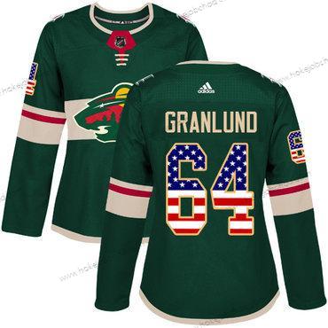 Adidas Žena Minnesota Wild #64 Mikael Granlund Zelená Domácí Autentické USA Flag Sešitý NHL Dres