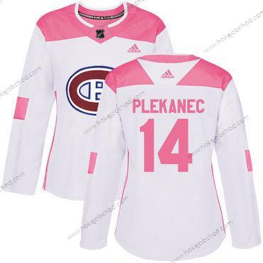 Adidas Žena Montreal Canadiens #14 Tomas Plekanec Bílý Růžový Autentické Sešitý NHL Dres