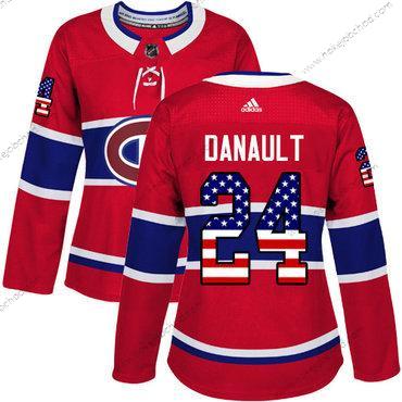 Adidas Žena Montreal Canadiens #24 Phillip Danault Červené Domácí Autentické USA Flag Sešitý NHL Dres