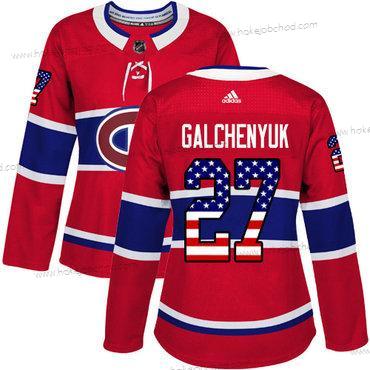 Adidas Žena Montreal Canadiens #27 Alex Galchenyuk Červené Domácí Autentické USA Flag Sešitý NHL Dres