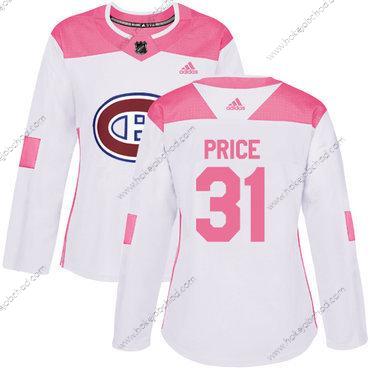 Adidas Žena Montreal Canadiens #31 Carey Price Bílý Růžový Autentické Sešitý NHL Dres