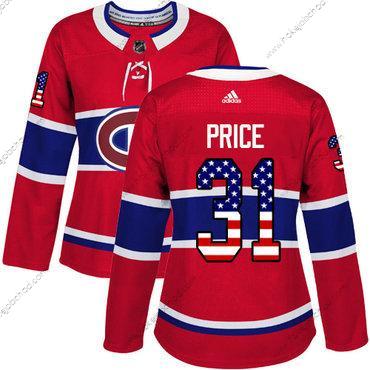 Adidas Žena Montreal Canadiens #31 Carey Price Červené Domácí Autentické USA Flag Sešitý NHL Dres