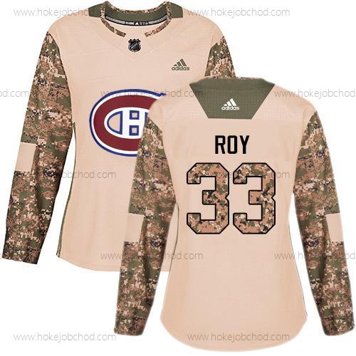 Adidas Žena Montreal Canadiens #33 Patrick Roy Camo Autentické 2017 Veterans Day Sešitý NHL Dres