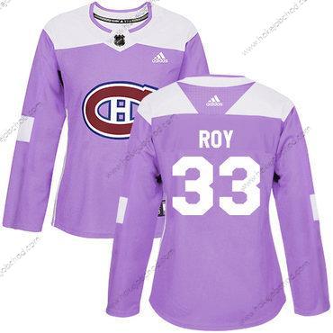 Adidas Žena Montreal Canadiens #33 Patrick Roy Nachový Autentické Bojuje proti rakovině Sešitý NHL Dres