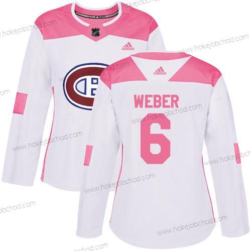 Adidas Žena Montreal Canadiens #6 Shea Weber Bílý Růžový Autentické Sešitý NHL Dres