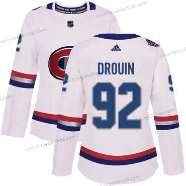 Adidas Žena Montreal Canadiens #92 Jonathan Drouin Bílý Autentické 1917-2017 100th Klasický Sešitý NHL Dres