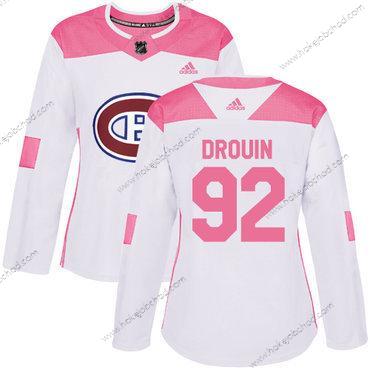 Adidas Žena Montreal Canadiens #92 Jonathan Drouin Bílý Růžový Autentické Sešitý NHL Dres