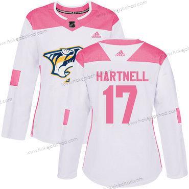 Adidas Žena Nashville Predators #17 Scott Hartnell Bílý Růžový Autentické Sešitý NHL Dres