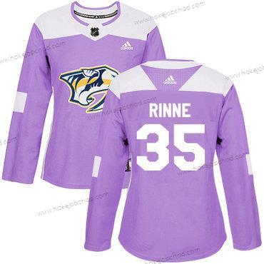 Adidas Žena Nashville Predators #35 Pekka Rinne Nachový Autentické Bojuje proti rakovině Sešitý NHL Dres