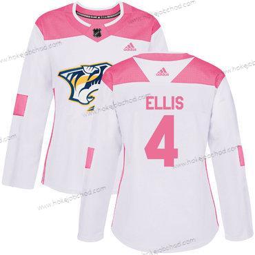 Adidas Žena Nashville Predators #4 Ryan Ellis Bílý Růžový Autentické Sešitý NHL Dres