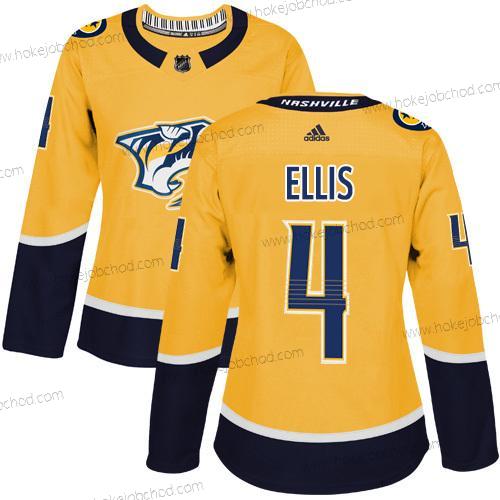 Adidas Žena Nashville Predators #4 Ryan Ellis Žlutá Domácí Autentické Sešitý NHL Dres