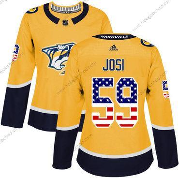 Adidas Žena Nashville Predators #59 Roman Josi Žlutá Domácí Autentické USA Flag Sešitý NHL Dres