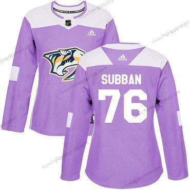 Adidas Žena Nashville Predators #76 P.K Subban Nachový Autentické Bojuje proti rakovině Sešitý NHL Dres