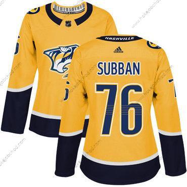 Adidas Žena Nashville Predators #76 P.K Subban Žlutá Domácí Autentické Sešitý NHL Dres