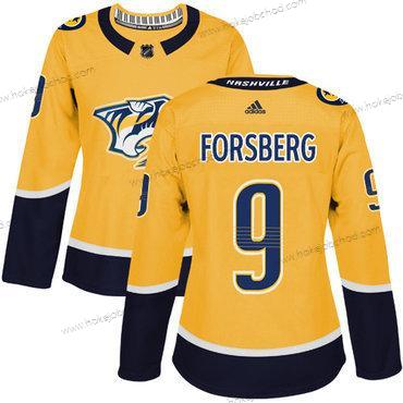 Adidas Žena Nashville Predators #9 Filip Forsberg Žlutá Domácí Autentické Sešitý NHL Dres