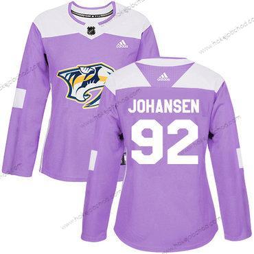 Adidas Žena Nashville Predators #92 Ryan Johansen Nachový Autentické Bojuje proti rakovině Sešitý NHL Dres