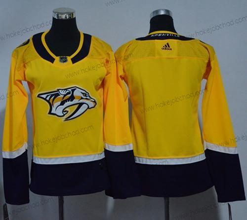 Adidas Žena Nashville Predators Prázdný Žlutá Domácí Autentické Sešitý NHL Dres