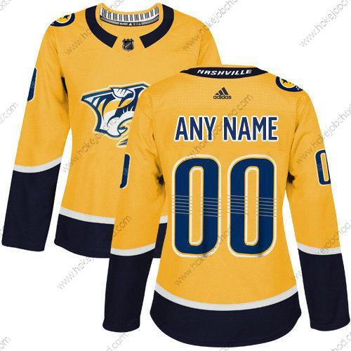 Adidas Žena Nashville Predators Přizpůsobené Autentické Zlato Domácí NHL Dres