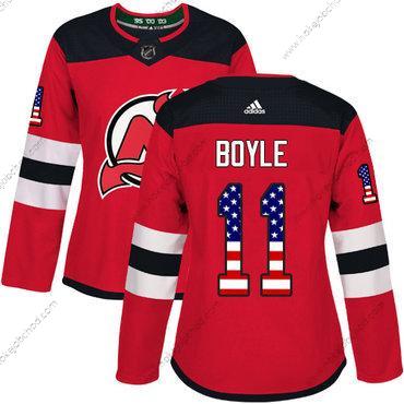 Adidas Žena New Dres Devils #11 Brian Boyle Červené Domácí Autentické USA Flag Sešitý NHL Dres