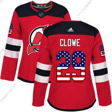 Adidas Žena New Dres Devils #29 Ryane Clowe Červené Domácí Autentické USA Flag Sešitý NHL Dres