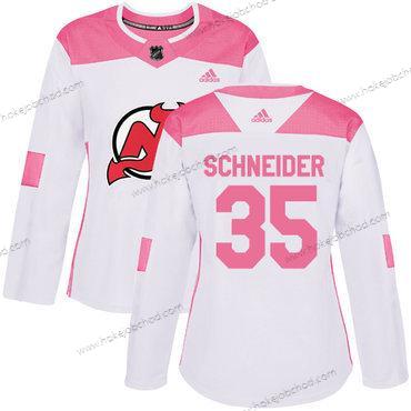 Adidas Žena New Dres Devils #35 Cory Schneider Bílý Růžový Autentické Sešitý NHL Dres