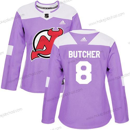 Adidas Žena New Dres Devils #8 Will Butcher Nachový Autentické Bojuje proti rakovině Sešitý NHL Dres