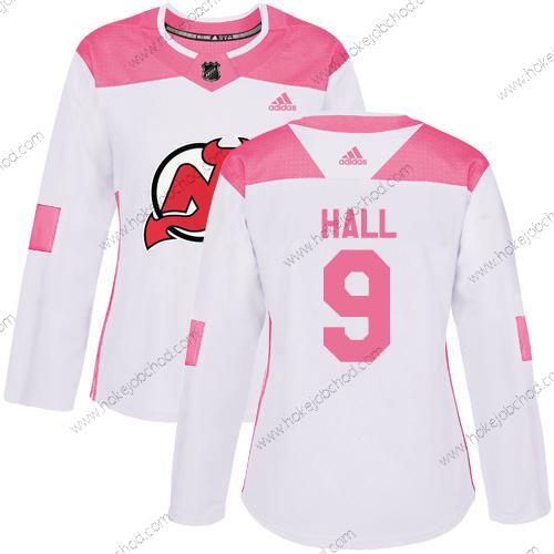 Adidas Žena New Dres Devils #9 Taylor Hall Bílý Růžový Autentické Sešitý NHL Dres