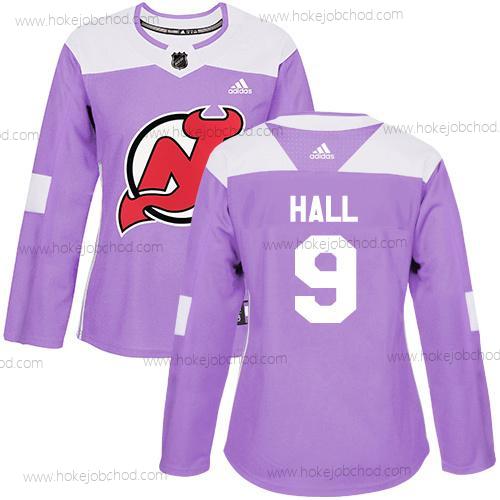 Adidas Žena New Dres Devils #9 Taylor Hall Nachový Autentické Bojuje proti rakovině Sešitý NHL Dres