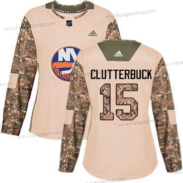 Adidas Žena New York Islanders #15 Cal Clutterbuck Camo Autentické 2017 Veterans Day Sešitý NHL Dres