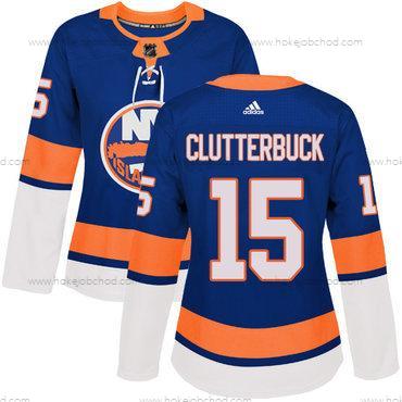 Adidas Žena New York Islanders #15 Cal Clutterbuck Royal Modrý Domácí Autentické Sešitý NHL Dres