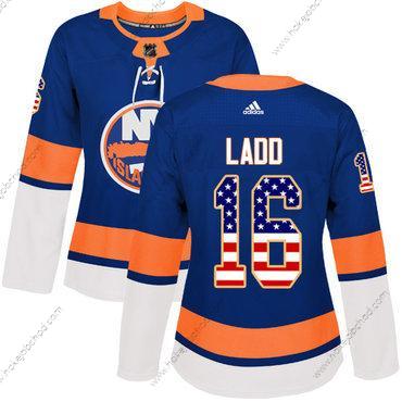 Adidas Žena New York Islanders #16 Andrew Ladd Royal Modrý Domácí Autentické USA Flag Sešitý NHL Dres