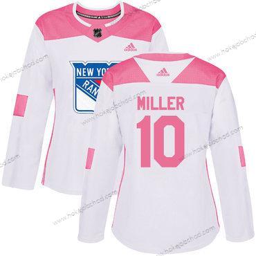 Adidas Žena New York Rangers #10 J.T. Miller Bílý Růžový Autentické Sešitý NHL Dres