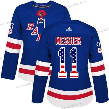 Adidas Žena New York Rangers #11 Mark Messier Royal Modrý Domácí Autentické USA Flag Sešitý NHL Dres