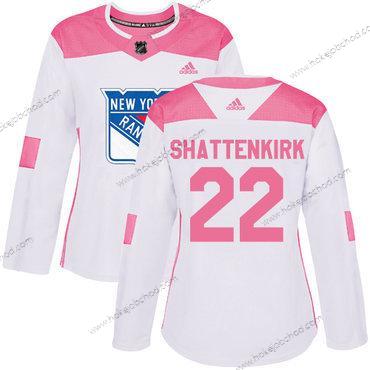 Adidas Žena New York Rangers #22 Kevin Shattenkirk Bílý Růžový Autentické Sešitý NHL Dres