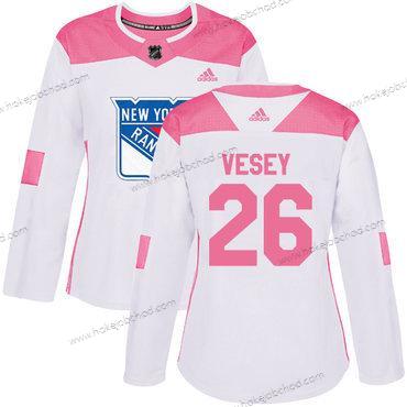 Adidas Žena New York Rangers #26 Jimmy Vesey Bílý Růžový Autentické Sešitý NHL Dres