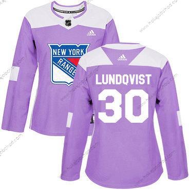 Adidas Žena New York Rangers #30 Henrik Lundqvist Nachový Autentické Bojuje proti rakovině Sešitý NHL Dres