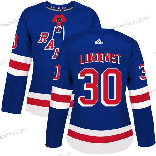 Adidas Žena New York Rangers #30 Henrik Lundqvist Royal Modrý Domácí Autentické Sešitý NHL Dres