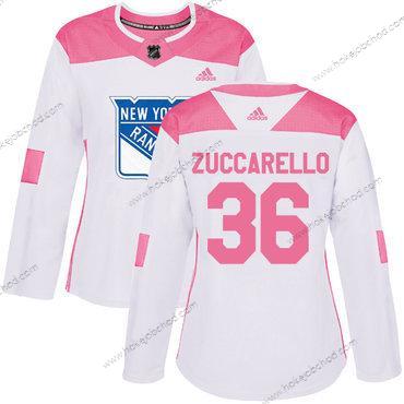 Adidas Žena New York Rangers #36 Mats Zuccarello Bílý Růžový Autentické Sešitý NHL Dres