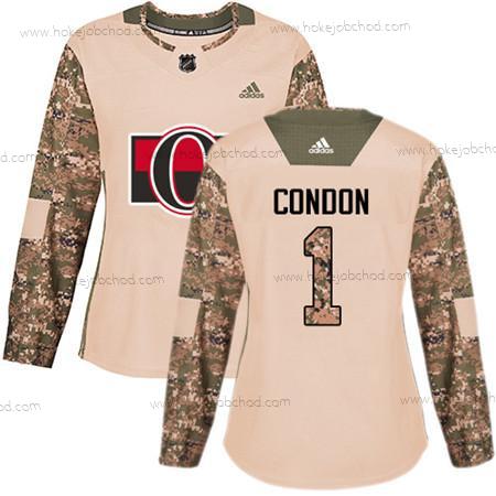 Adidas Žena Ottawa Senators #1 Mike Condon Camo Autentické 2017 Veterans Day Sešitý NHL Dres