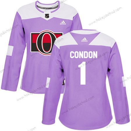 Adidas Žena Ottawa Senators #1 Mike Condon Nachový Autentické Bojuje proti rakovině Sešitý NHL Dres