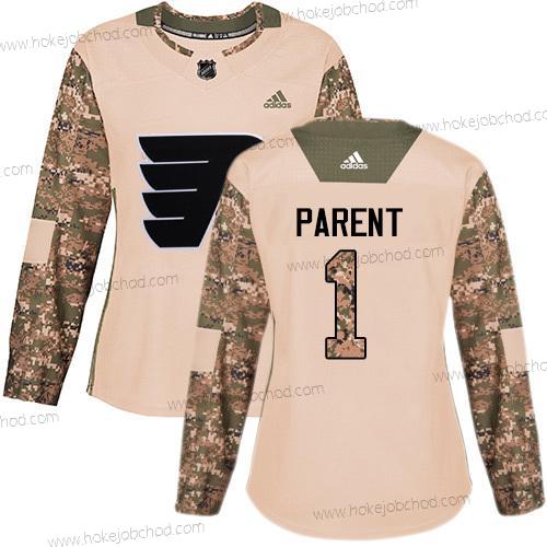 Adidas Žena Philadelphia Flyers #1 Bernie Parent Camo Autentické 2017 Veterans Day Sešitý NHL Dres